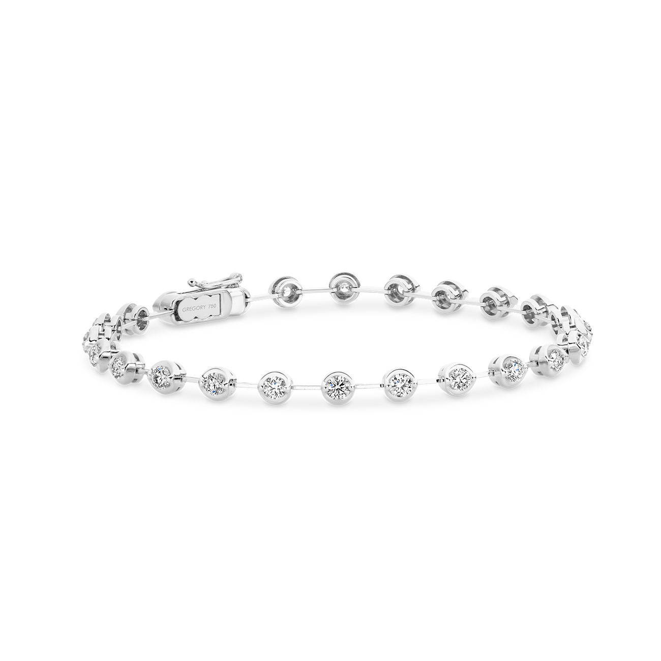 Diamond Bar Tennis Bracelet In 18K White Gold 2.00ct TW