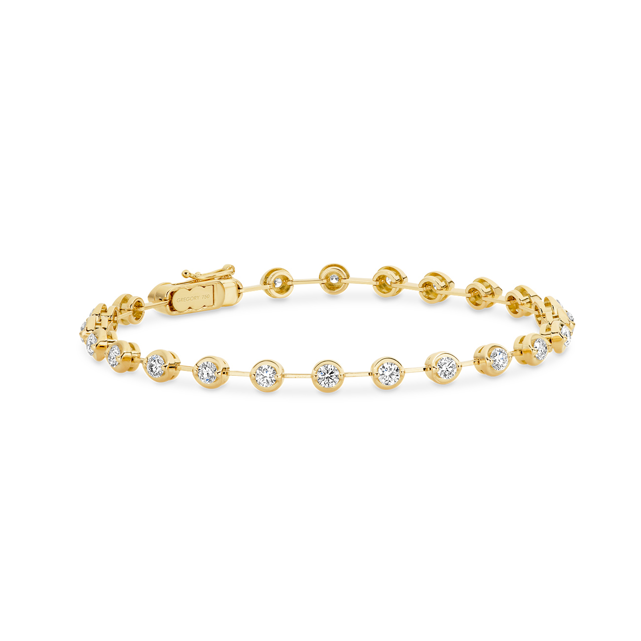 Diamond Bar Tennis Bracelet In 18K Yellow Gold