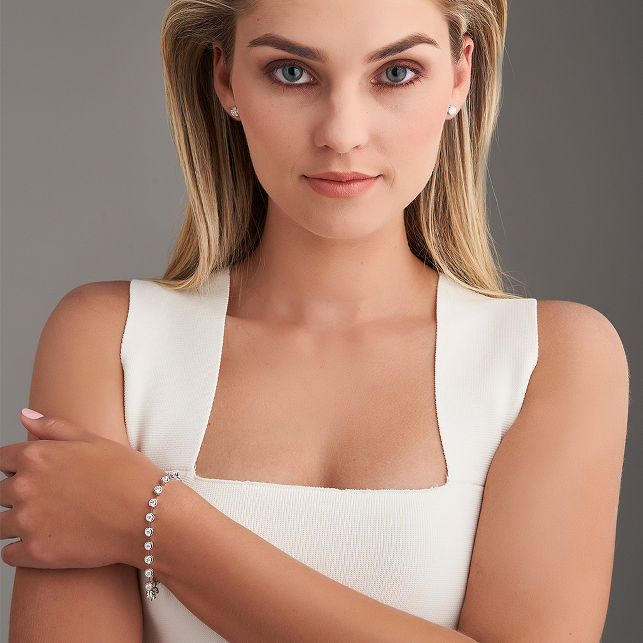 Diamond Tennis Bracelet In 18K White Gold