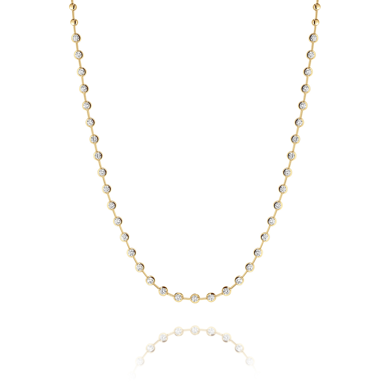 Classic Diamond Necklace in 18K Yellow Gold