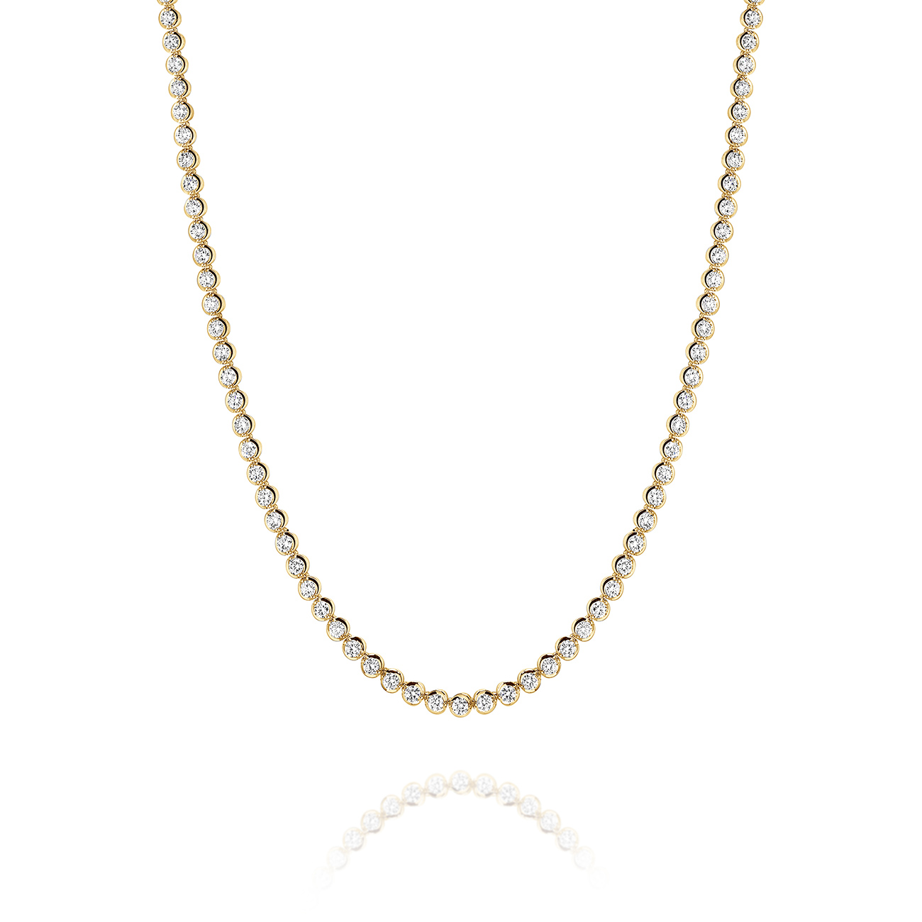 Classic Diamond Necklace In 18K Yellow Gold