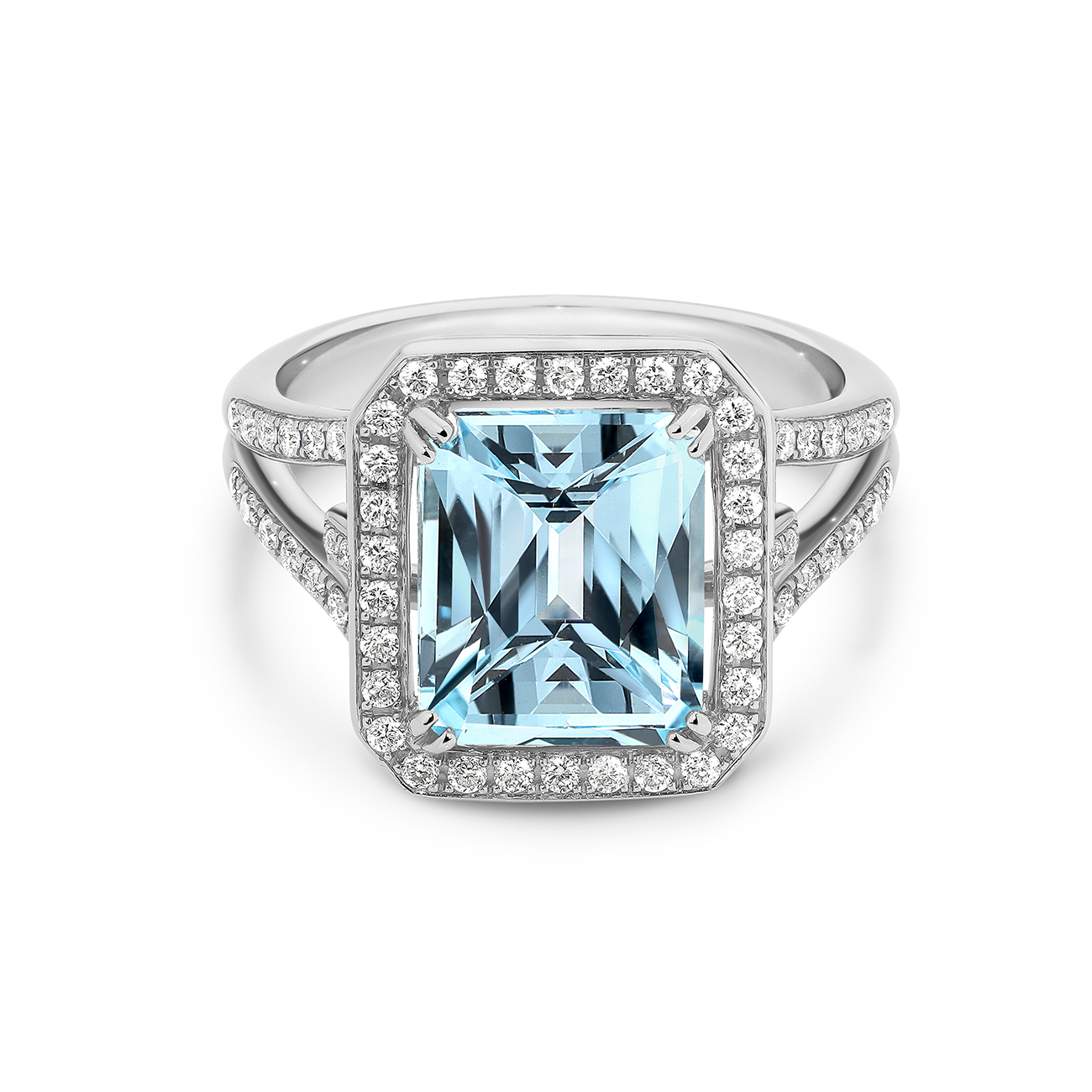 Tycoon 8 Blue Topaz and Diamond Cocktail Ring