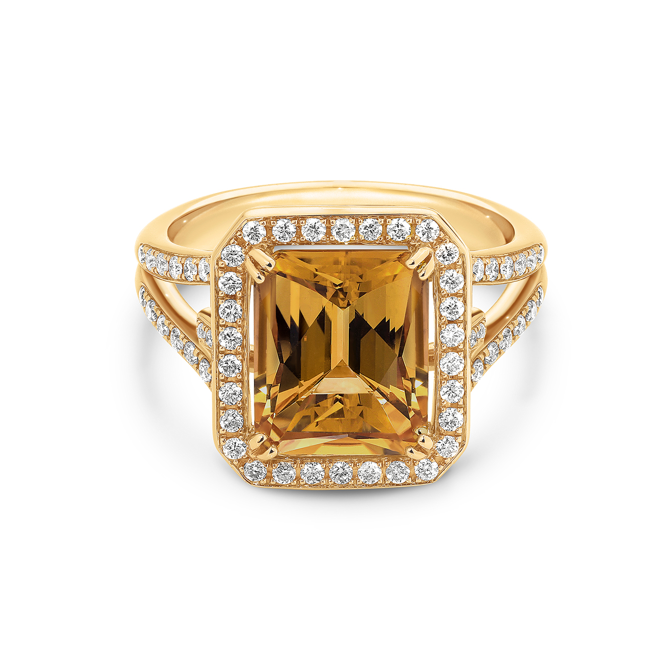 Tycoon 8 Citrine & Diamond Cocktail Ring