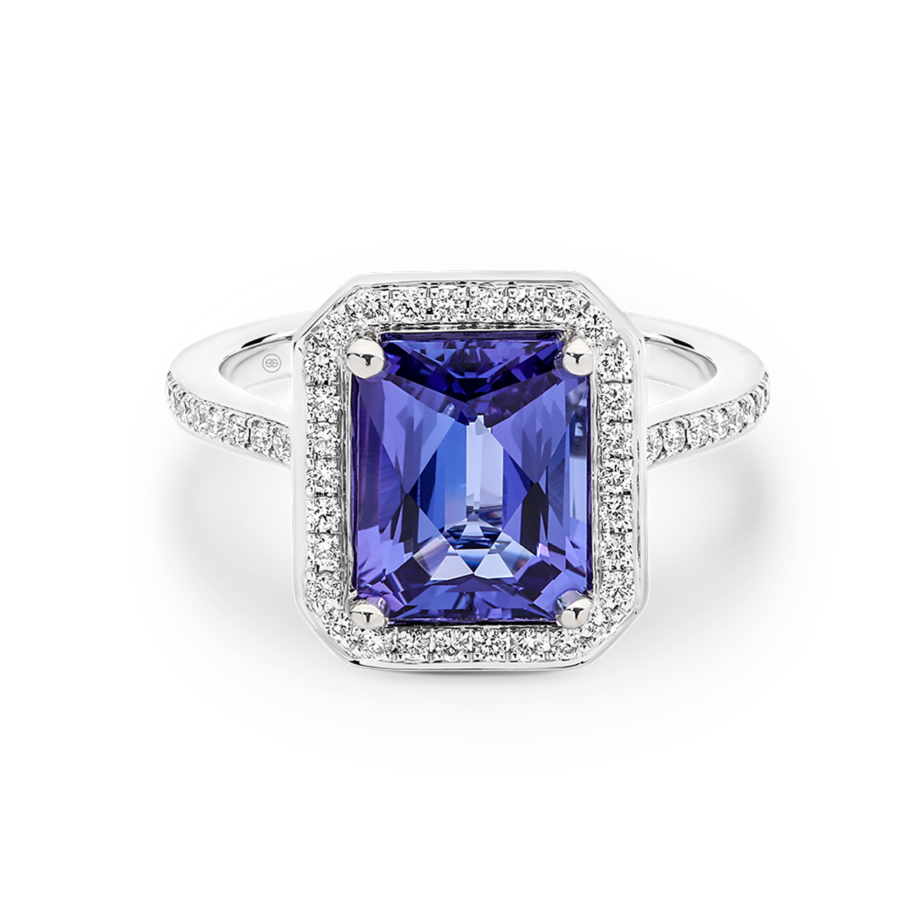 Tycoon 8 Tanzanite &#038; Diamond Cocktail Ring In 18K White Gold
