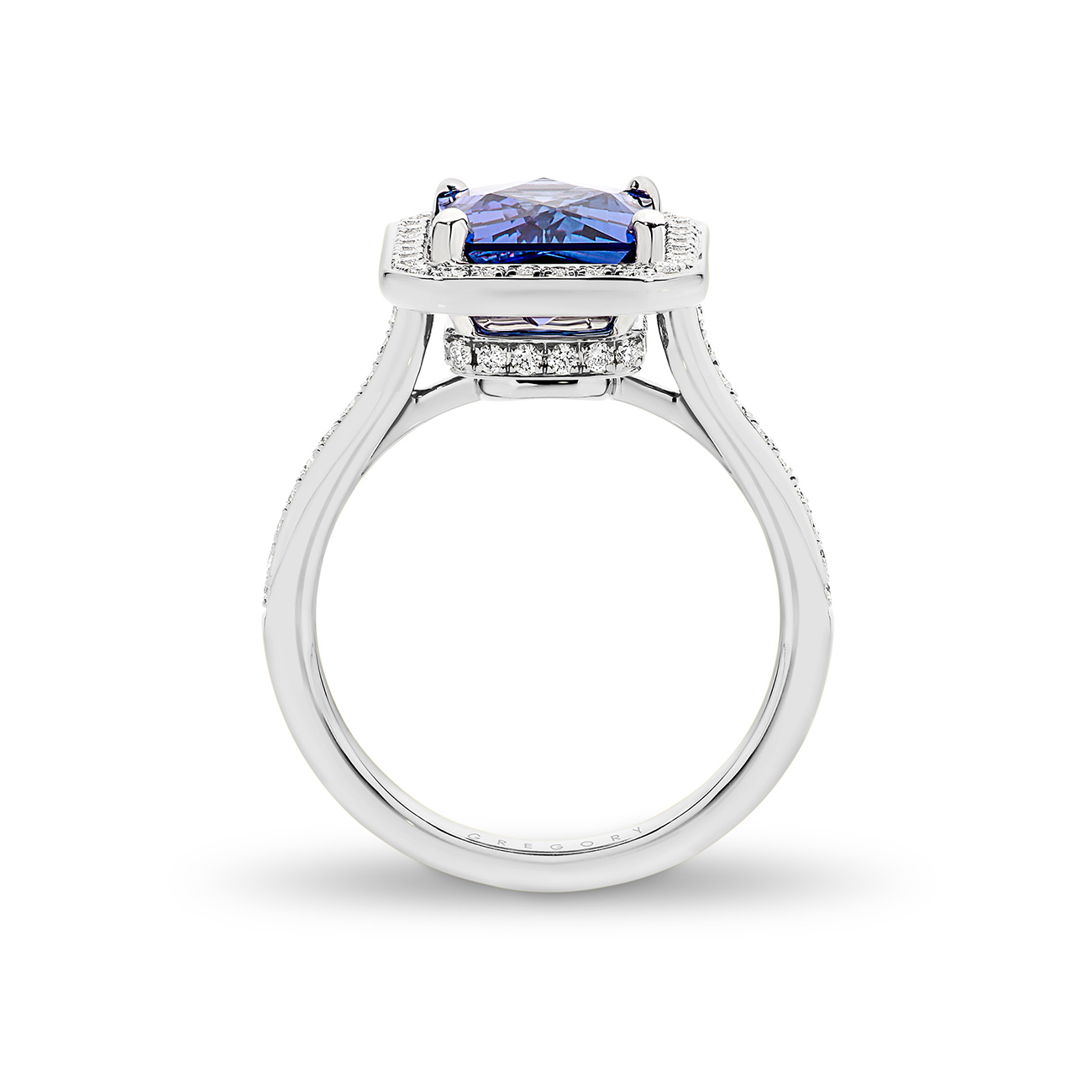 Tycoon 8 Tanzanite &#038; Diamond Cocktail Ring In 18K White Gold