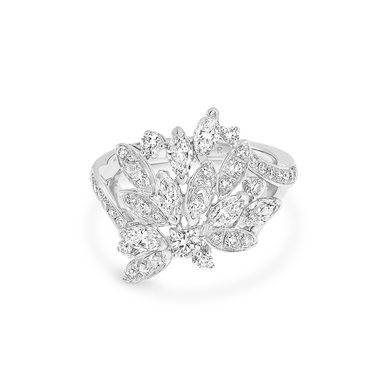 Marquise and Round Pave Diamond Enchanted Ring