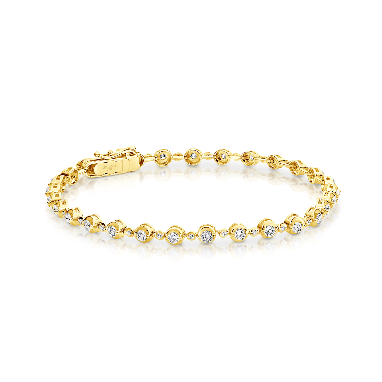 Classic Diamond Bracelet In 18K Yellow Gold