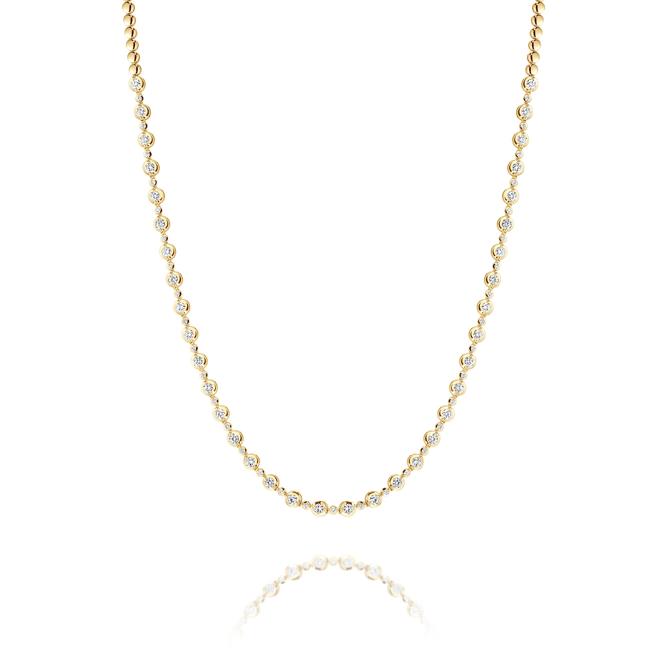 Classic Diamond Necklace in Yellow Gold