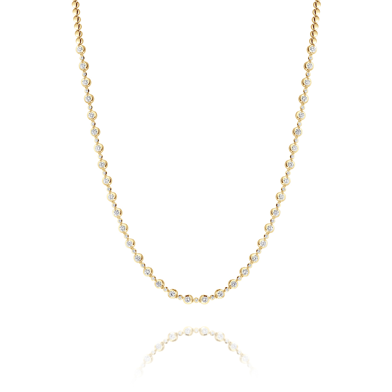 Classic Diamond Necklace in Yellow Gold