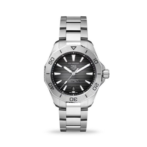 TAG Heuer Aquaracer Professional 200 Date 40mm black dial automatic watch with stainless steel bracelet
