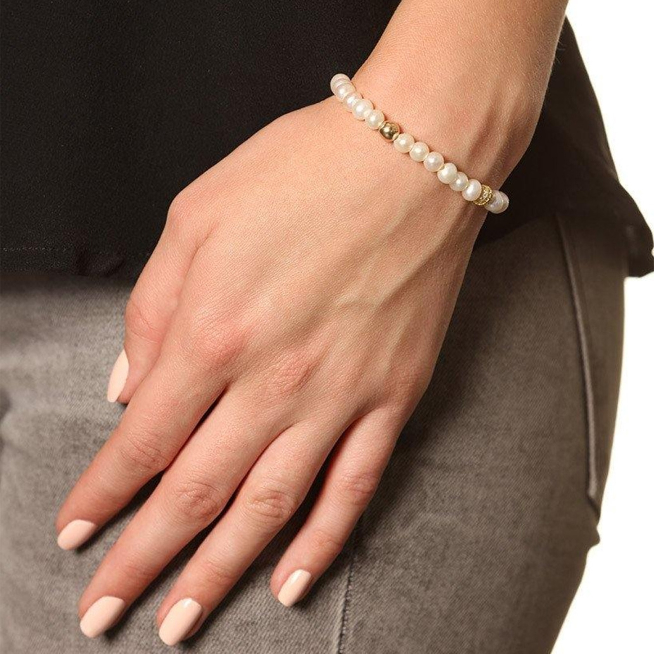 Nialaya Women&#8217;s Wristband with Pearl