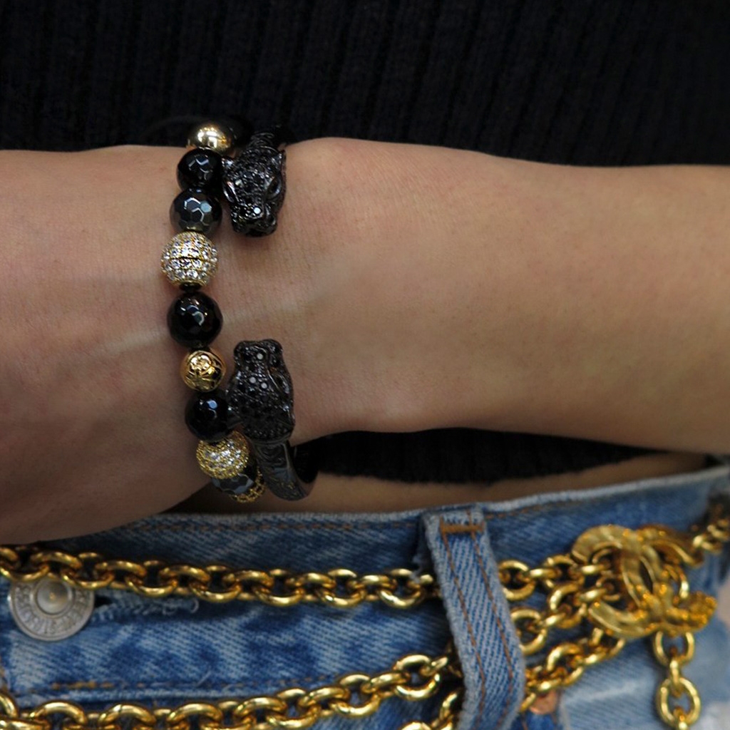 Nialaya Women&#8217;s Beaded Bracelet with Hematite and Agate
