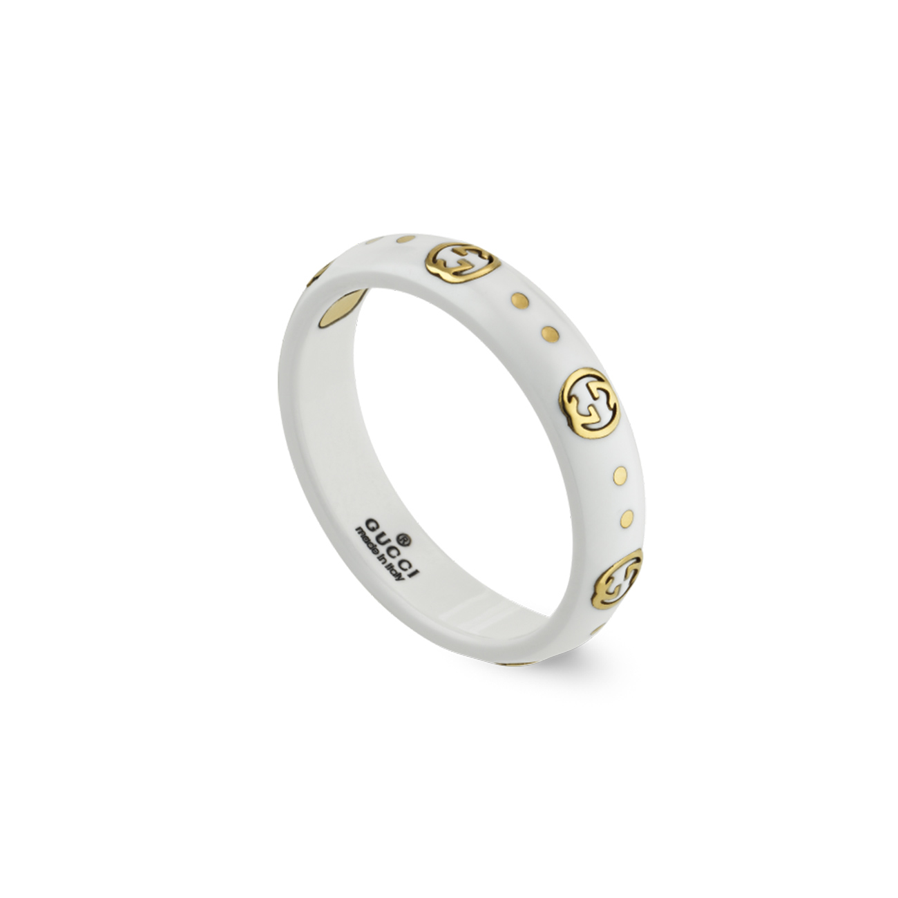 Gucci Icon Ring 18kt Yellow Gold 4mm Zirconia
