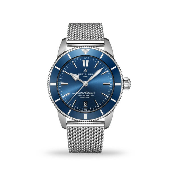 Breitling Superocean Heritage B20 AB2030161C1A1 42mm stainless steel automatic dive watch with blue dial and unidirectional bezel