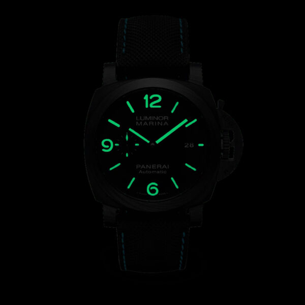 Panerai Luminor Marina Carbotech 44mm - Dark with glowing green Dials and hour markers