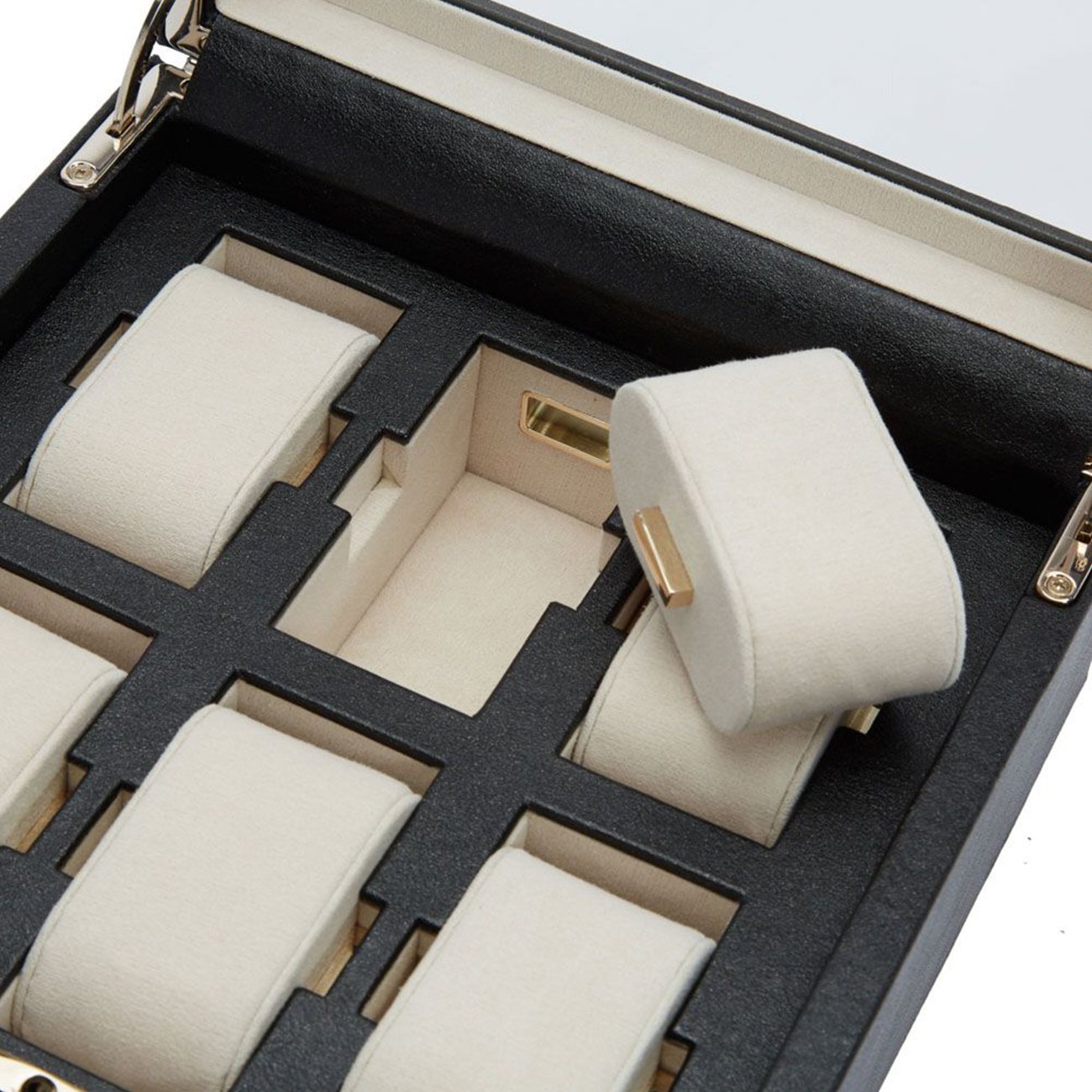 Wolf Palermo 6 Piece Watch Box Black