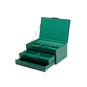 wolf green jewellery box with drawers