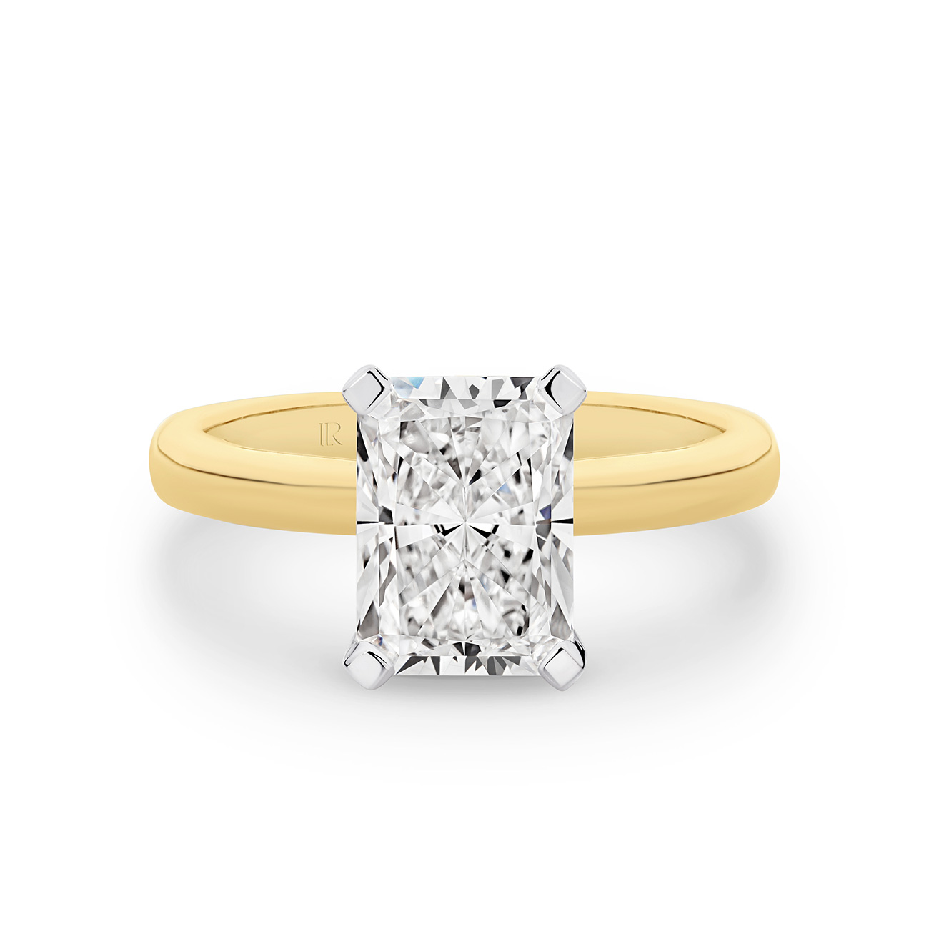 Eternity Radiant Cut Lab Diamond Hidden Halo Engagement Ring In 18K ...