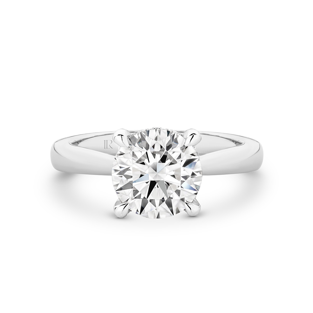 Eternity Round Brilliant Lab Diamond Hidden Halo Engagement Ring In 18K White Gold