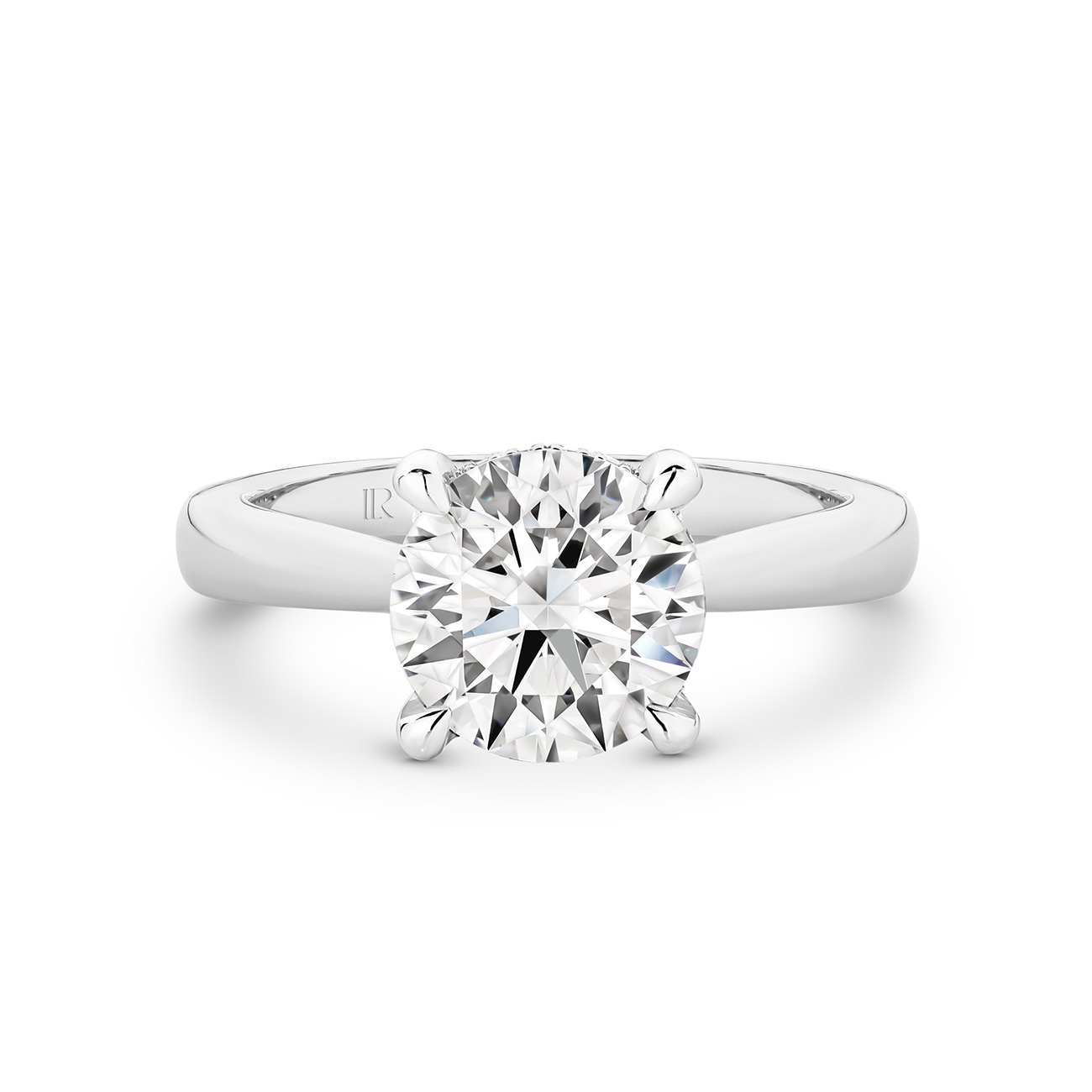 Eternity Round Brilliant Lab Diamond Hidden Halo Engagement Ring In 18K ...