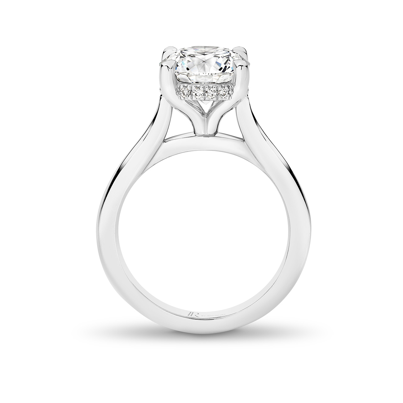 Eternity Round Brilliant Lab Diamond Hidden Halo Engagement Ring In 18K ...