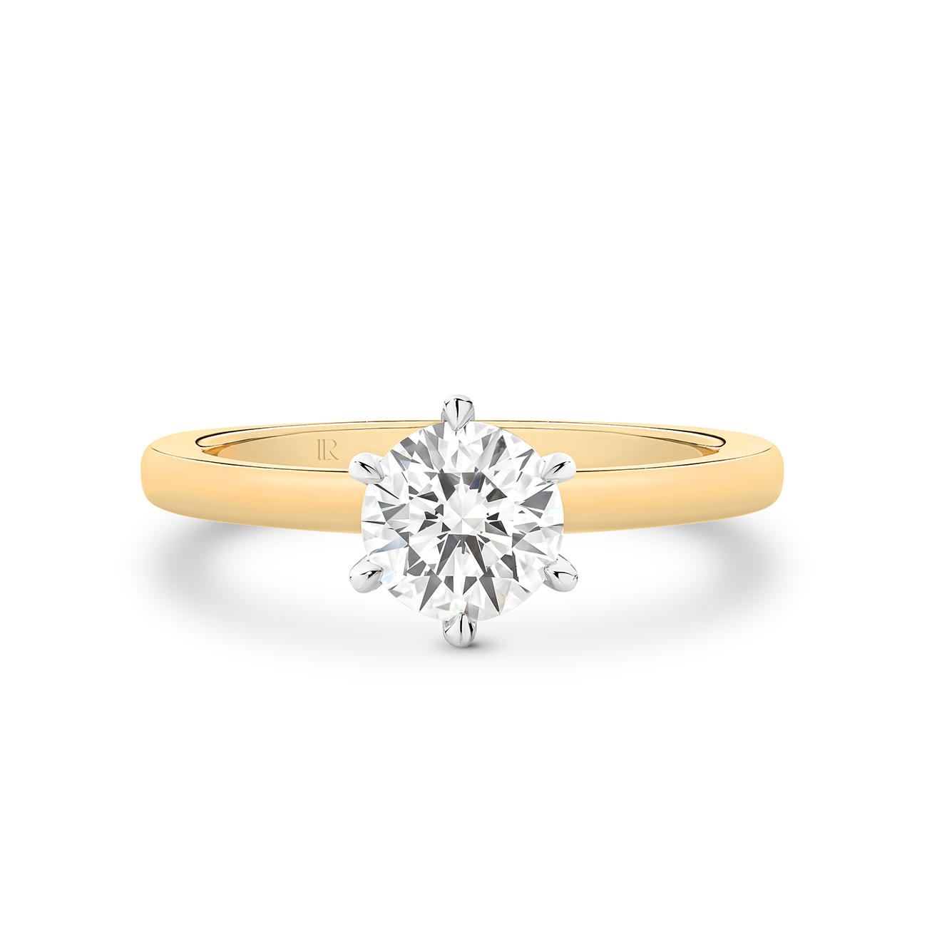 1.00ct Legacy Round Brilliant Lab Diamond Solitaire 18K Yellow Gold Engagement Ring