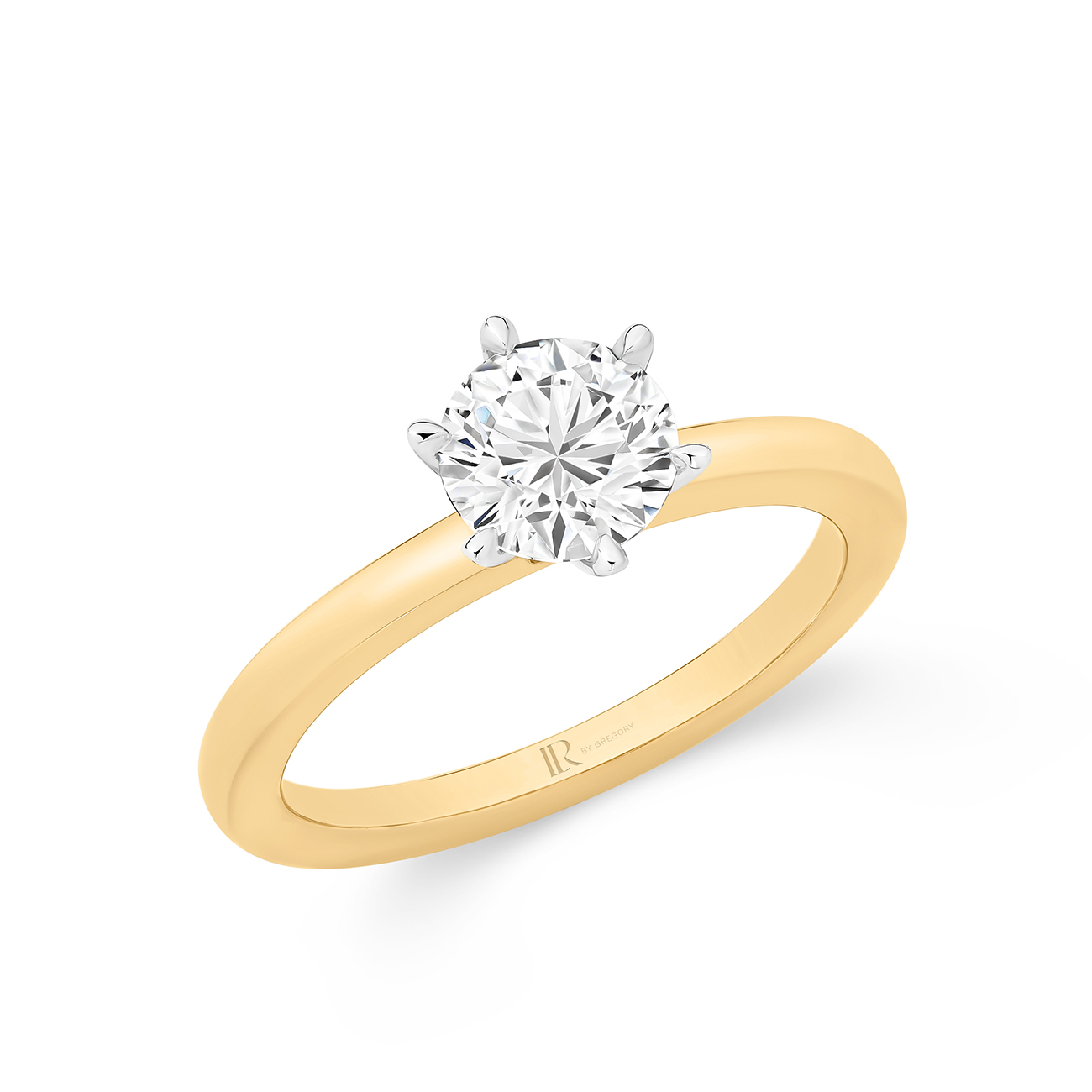 1.00ct Legacy Round Brilliant Lab Diamond Solitaire 18K Yellow Gold Engagement Ring
