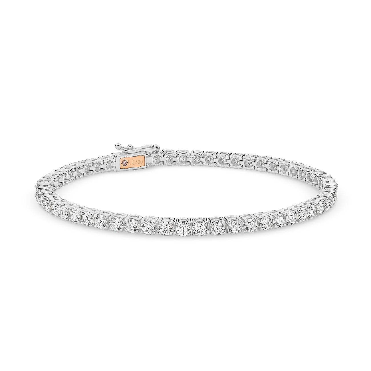5.00ct Round Brilliant Lab Diamond Tennis Bracelet In 18K White Gold