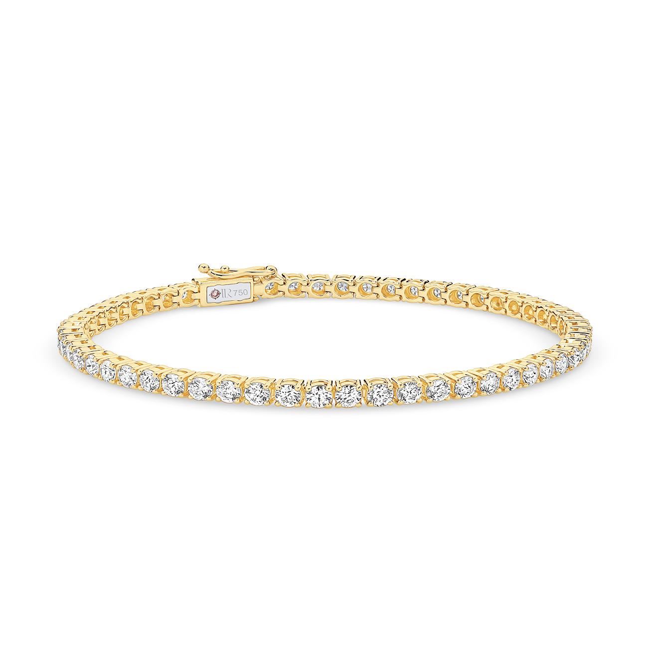 5.00ct Round Brilliant Lab Diamond Tennis Bracelet In 18K Yellow Gold