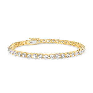 10.00ct Round Brilliant Lab Diamond Tennis Bracelet In 18K Yellow Gold