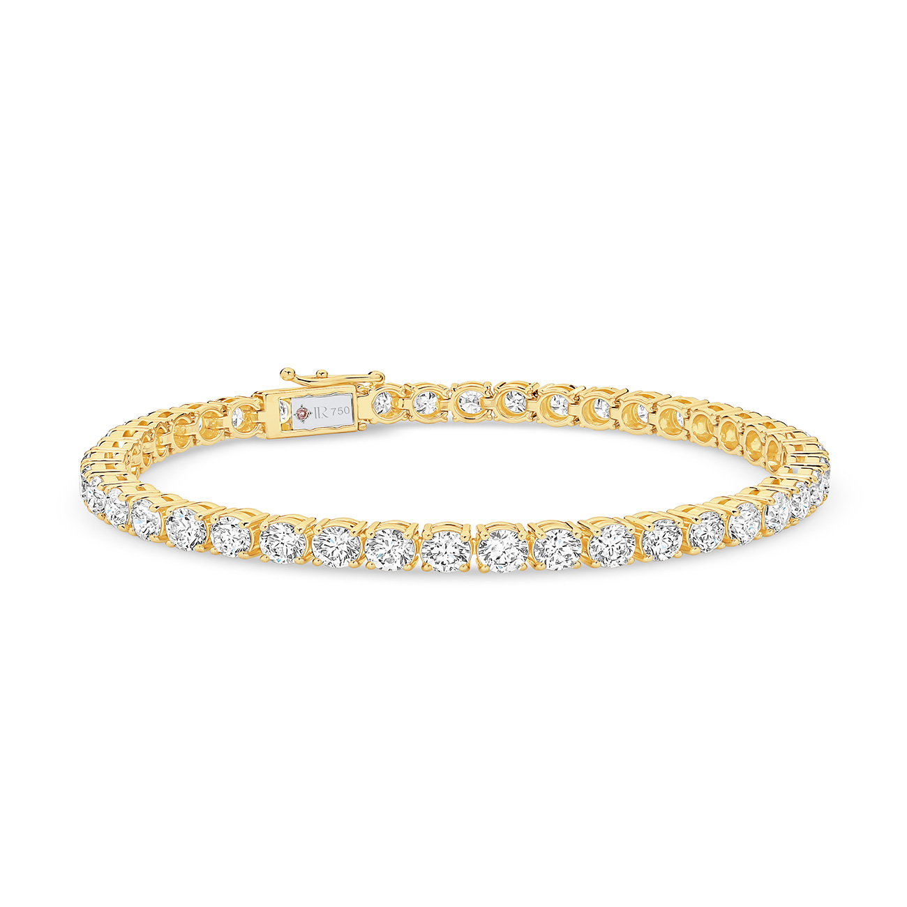 10.00ct Round Brilliant Lab Diamond Tennis Bracelet In 18K Yellow Gold