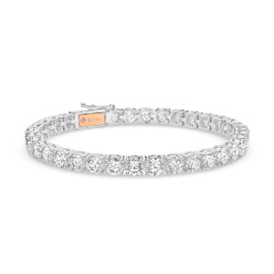 15.00ct Round Brilliant Lab Diamond Tennis Bracelet In 18K White Gold