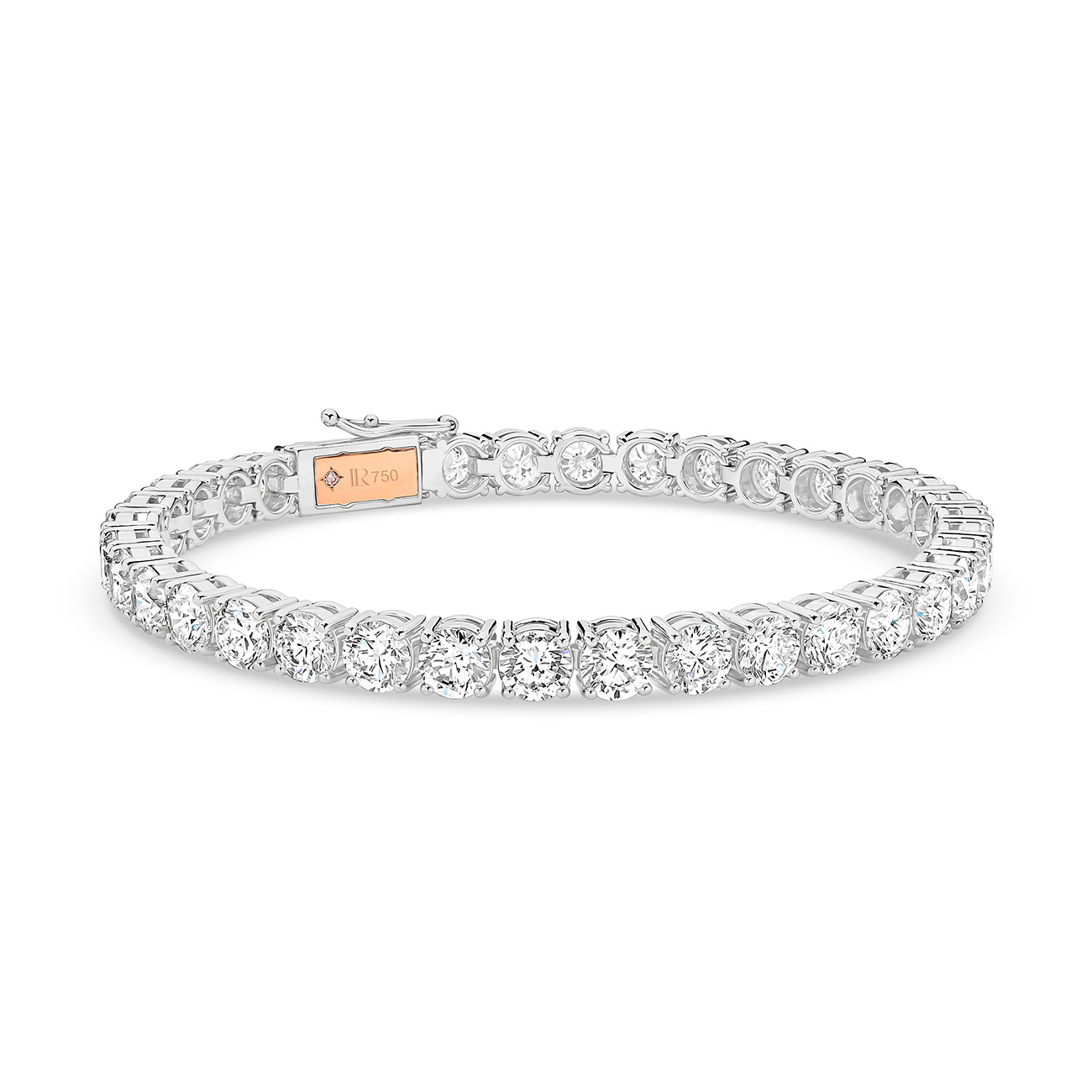 15.00ct Round Brilliant Lab Diamond Tennis Bracelet In 18K White Gold