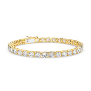 15.00ct Round Brilliant Lab Diamond Tennis Bracelet In 18K Yellow Gold