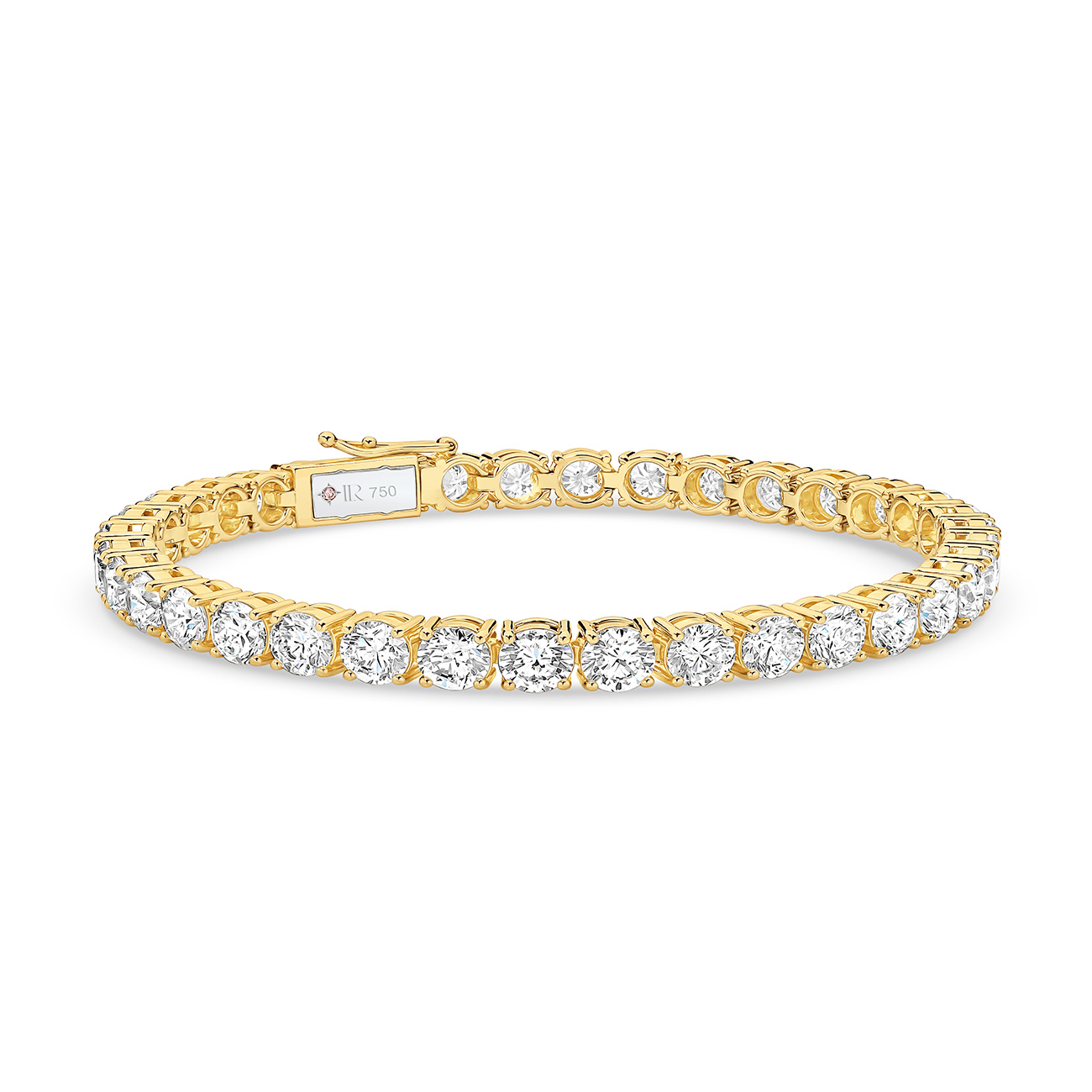 15.00ct Round Brilliant Lab Diamond Tennis Bracelet In 18K Yellow Gold