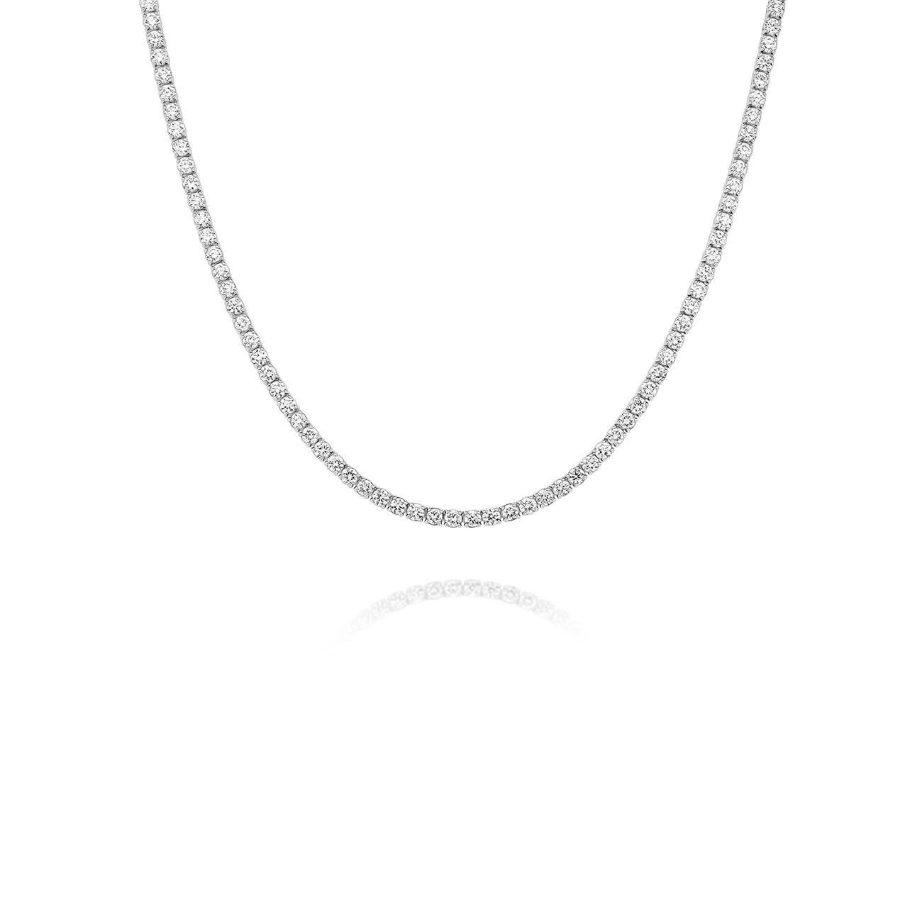 10.00ct Round Brilliant Lab Diamond Tennis Necklace In 18K White Gold