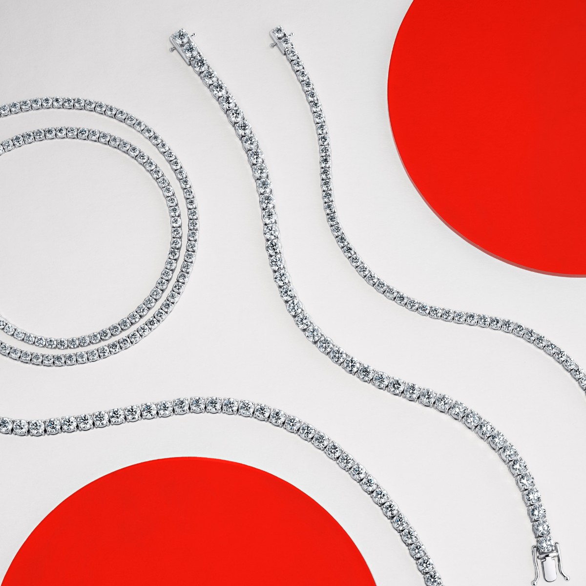 7.00ct Round Brilliant Lab Diamond Tennis Necklace In 18K White Gold