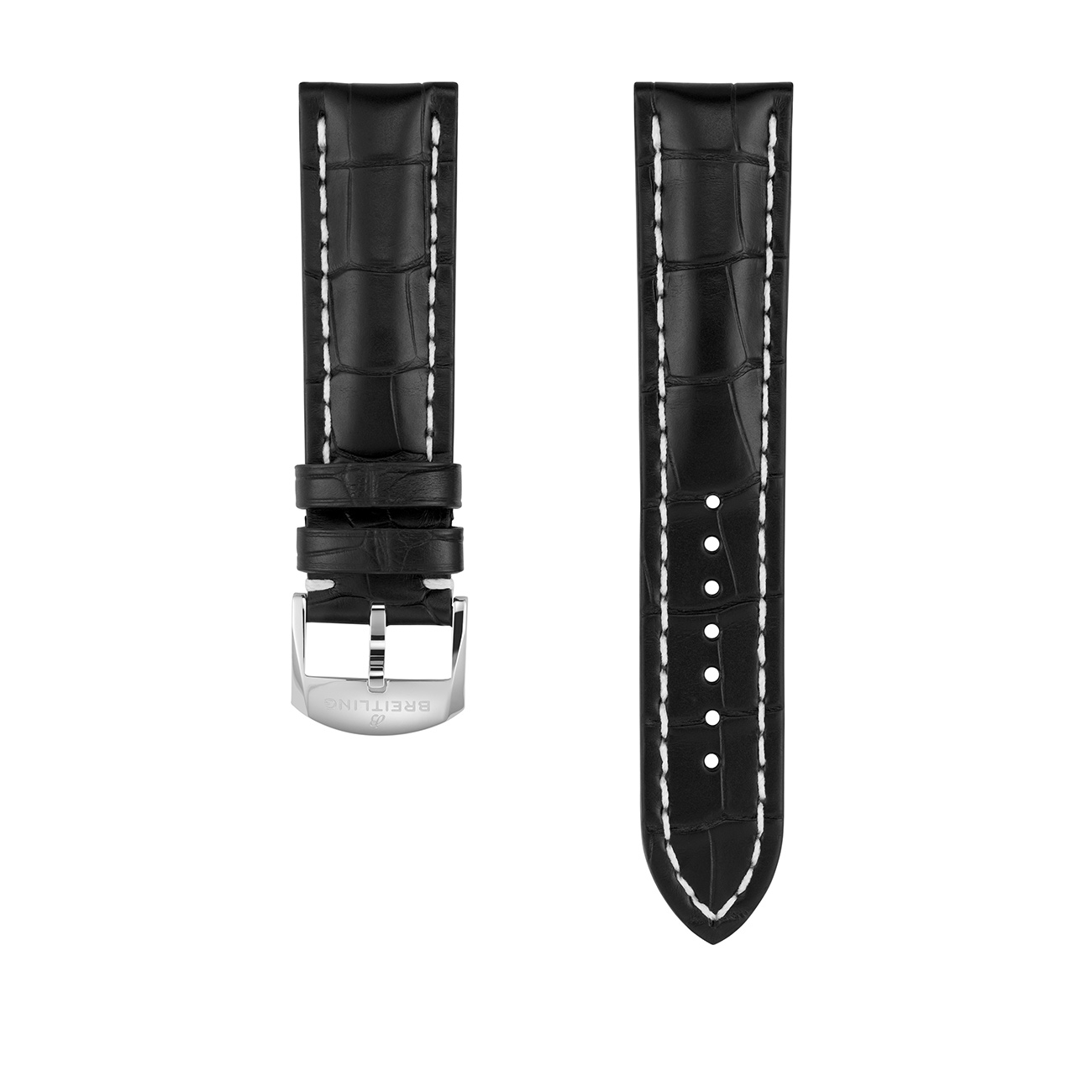 Breitling Black Alligator Leather Watch Strap 22mm