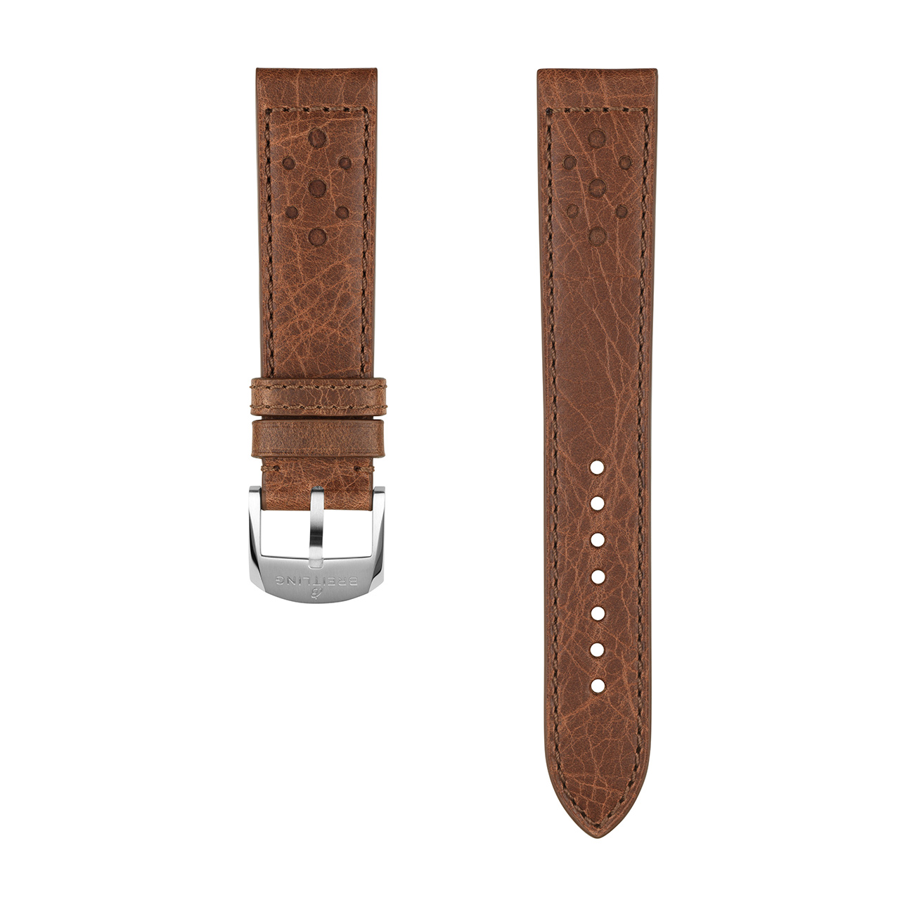 Breitling Brown Racing-Themed Calfskin Leather Watch Strap 20mm - 543X Breitling Brown Racing-Themed Calfskin Leather Watch Strap 20mm - 543X