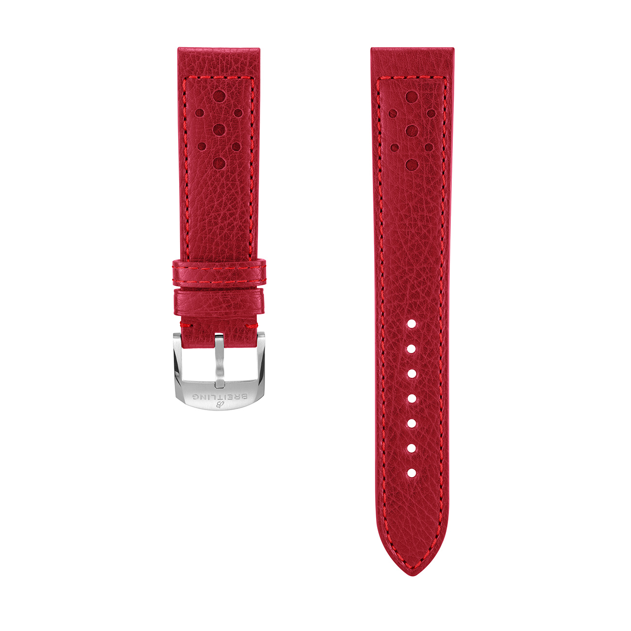 Breitling Red Racing-Themed Calfskin Leather Watch Strap 20mm - 561X Breitling Red Racing-Themed Calfskin Leather Watch Strap 20mm - 561X