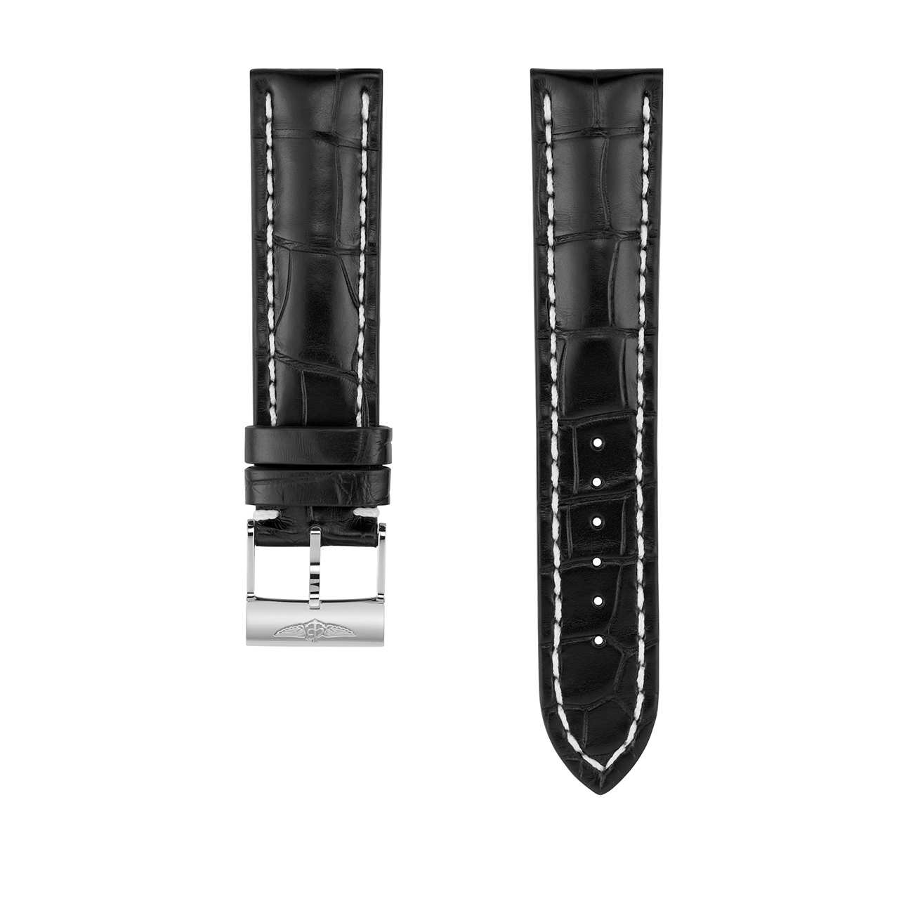 Breitling Black Alligator Leather Watch Strap 22mm
