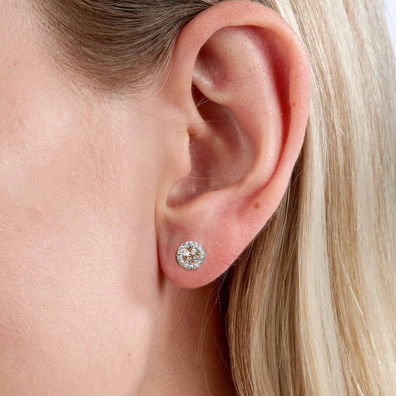 Pink &#038; White Diamond Blush Emma Earrings