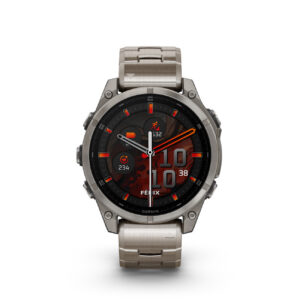 Garmin Fenix 7 47 mm multisport GPS smartwatch with titanium bezel and silicone strap