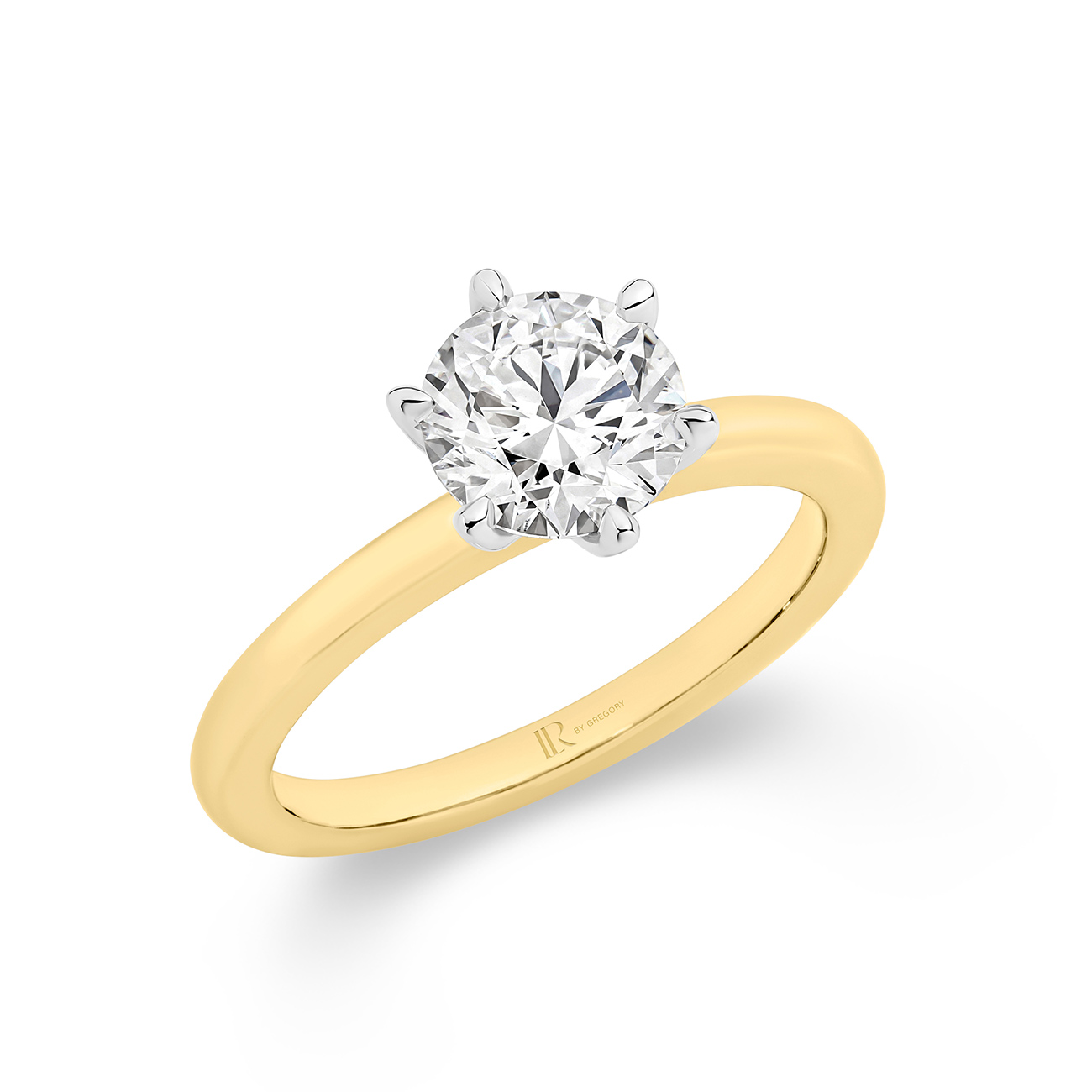 1.50ct Legacy Round Brilliant Lab Diamond Solitaire 18K Yellow Gold Engagement Ring
