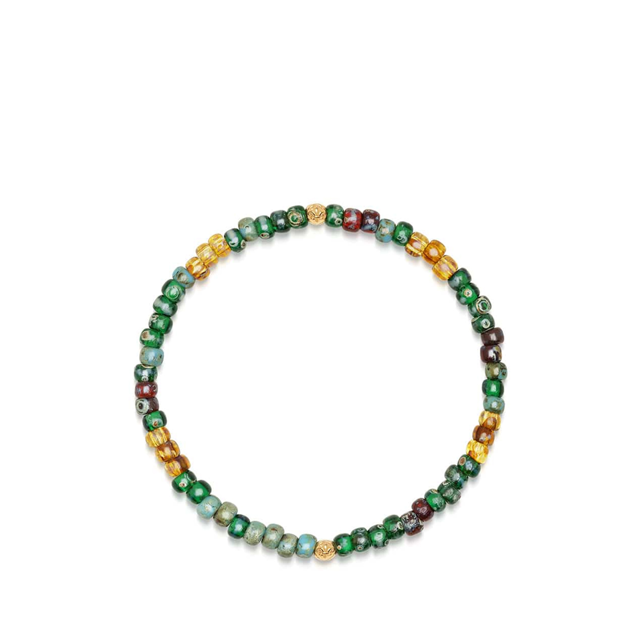 Nialaya Wristband with Green Japanese Miyuki Beads