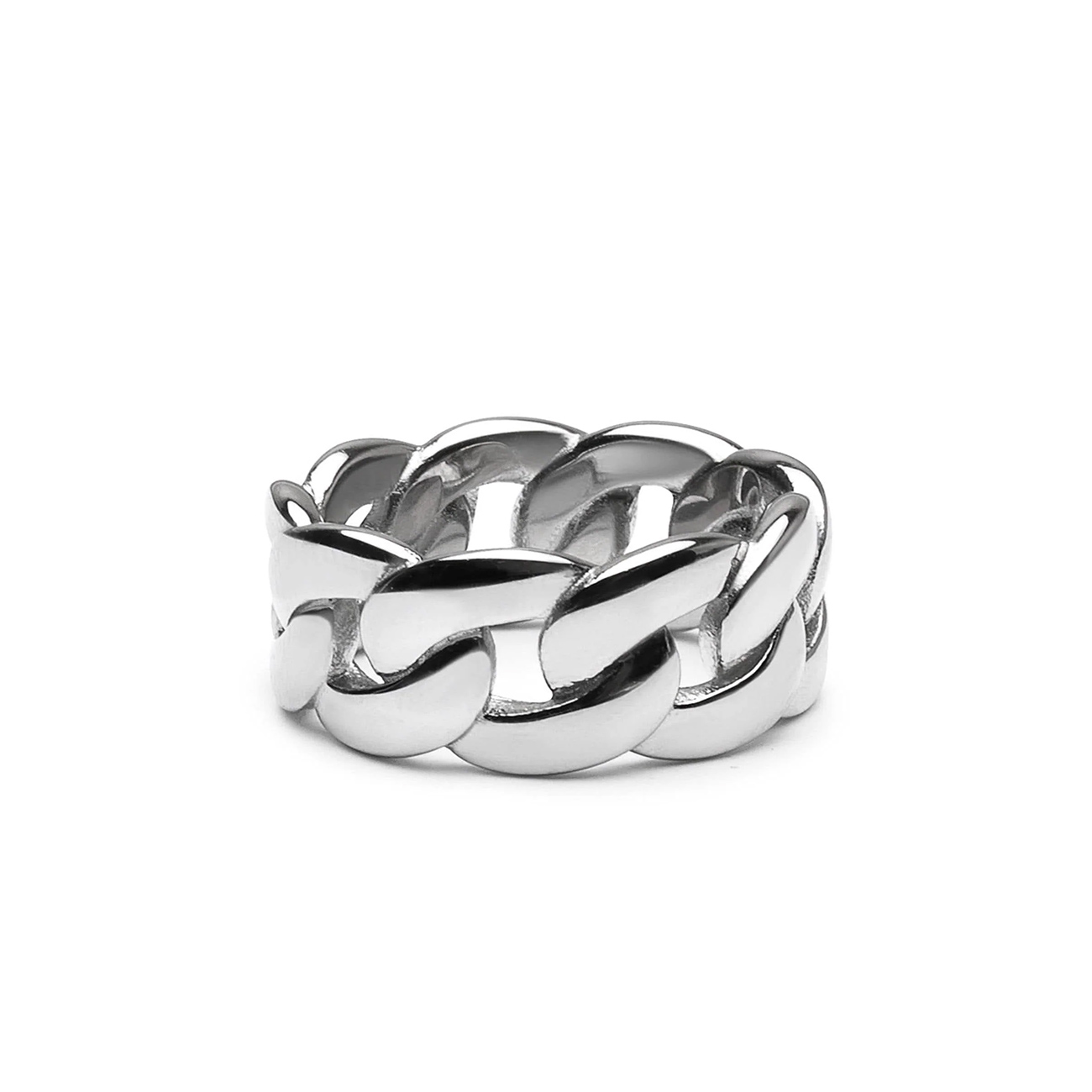 Nialaya Men's Silver Chain Ring - Main Image