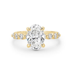 Serenity Oval Brilliant Lab Diamond Band Engagement Ring In 18K Yellow Gold