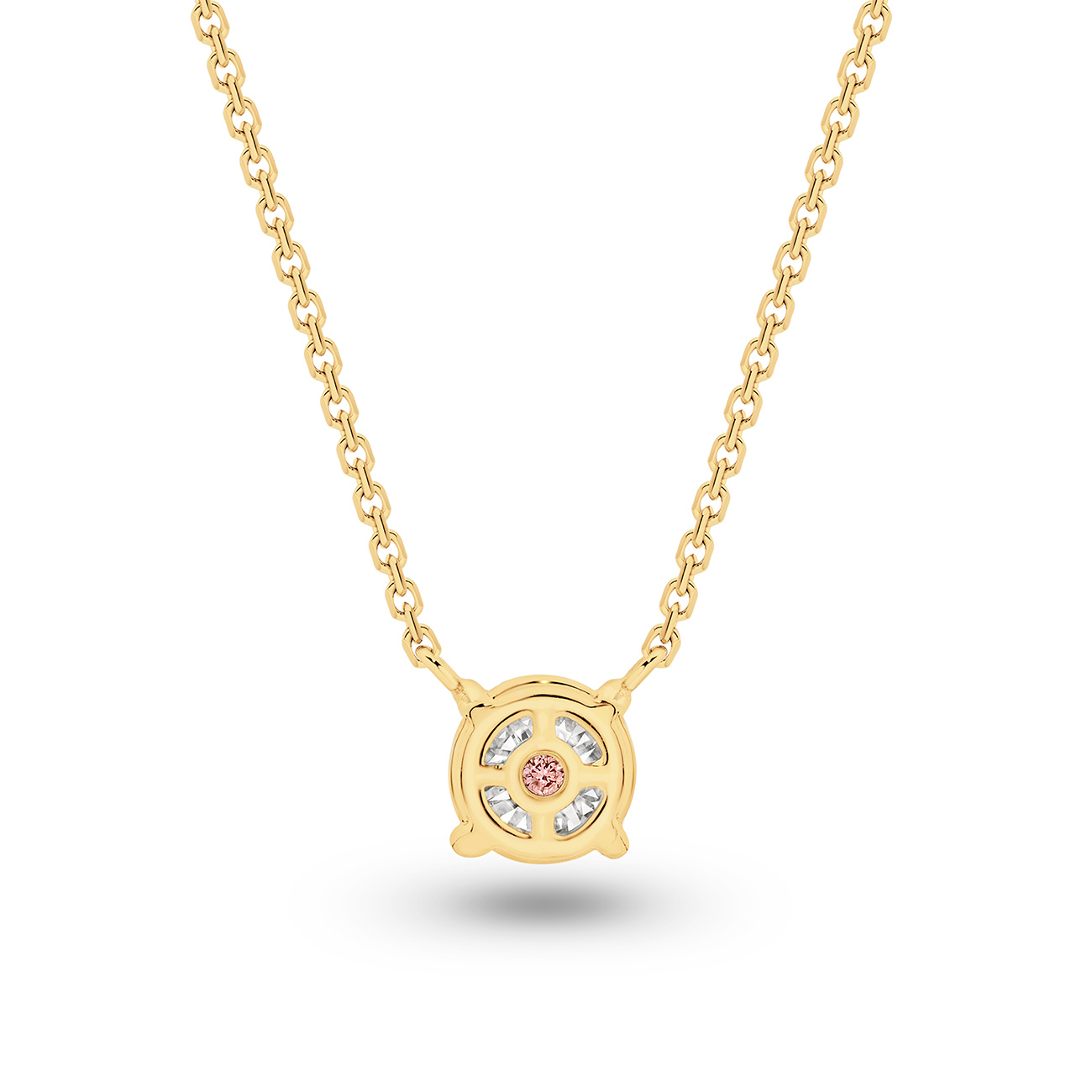 Classic Solitaire Heart Shape Lab Diamond Necklace In 18K Yellow Gold 0.50ct