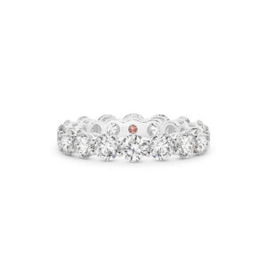 Round Brilliant Lab Diamond Claw Set Eternity Band In 18K White Gold