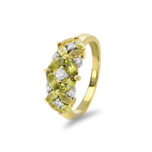 Yellow Australian Sapphire & Diamond Primrose Ring